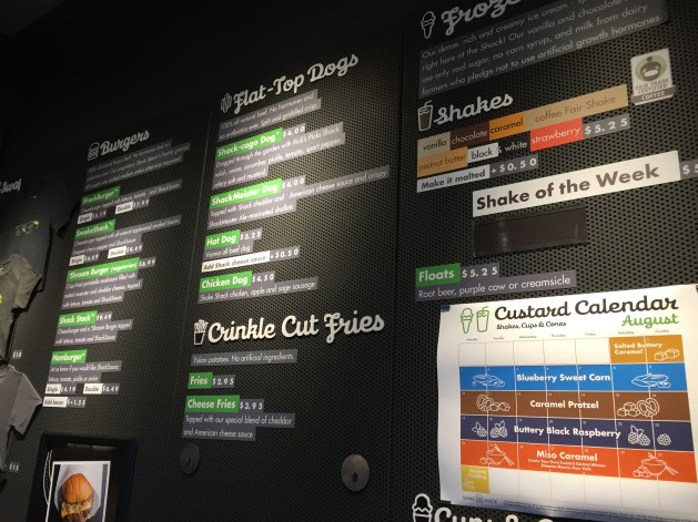 Orlando Shake Shack Menu